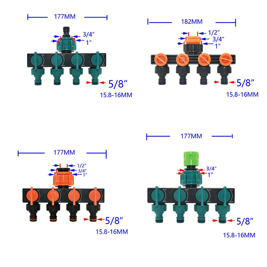 4-Way Garden Tap Water Splitter - Image 1