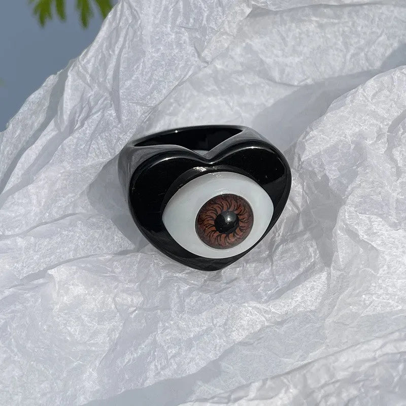 Resin Lucky Eye Gothic Ring - Image 6