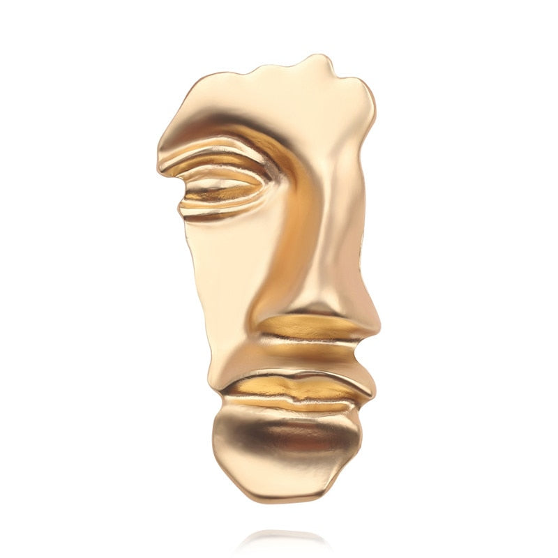 Polished Portrait Artistic Metal Face Pin Brooches - Image 6