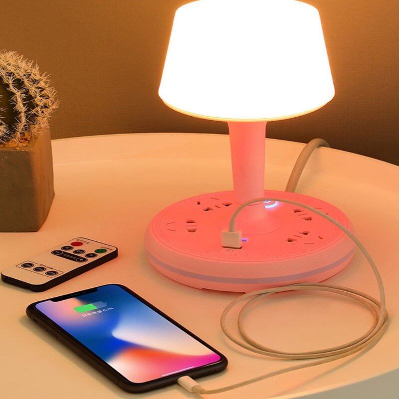 Multi Power Strip Phone Holder Table Lamp - Image 1