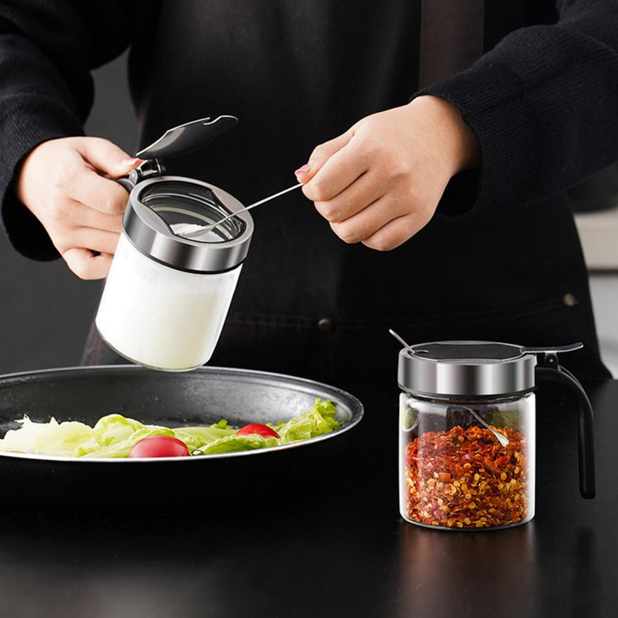 Moisture Proof Elegant Glass Seasoning Storage Jar - Image 1