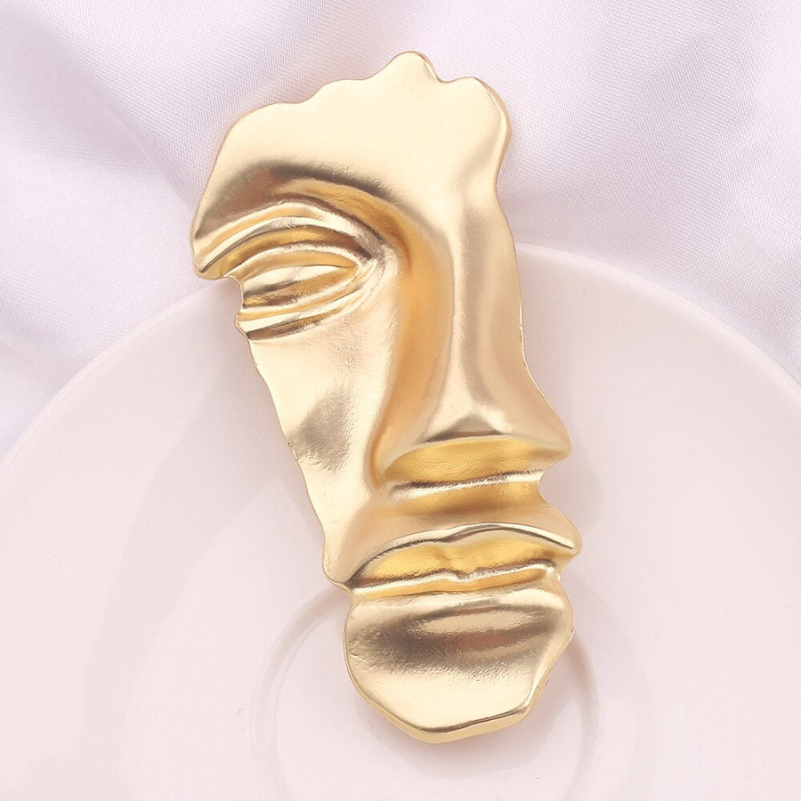 Polished Portrait Artistic Metal Face Pin Brooches - Image 3