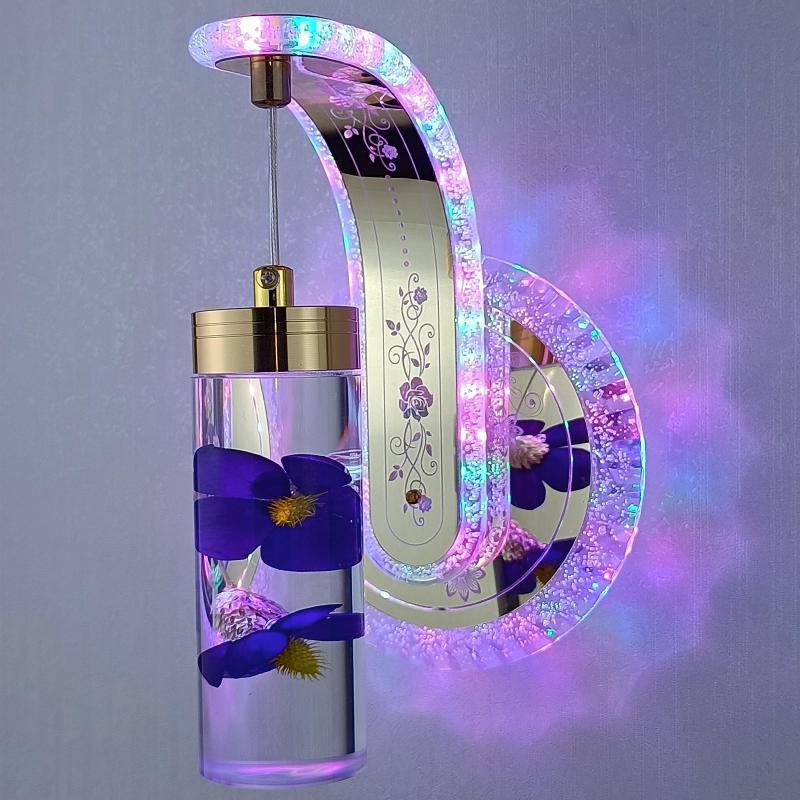Elegant Crystal Flower Dimming Wall Lamp - Image 10