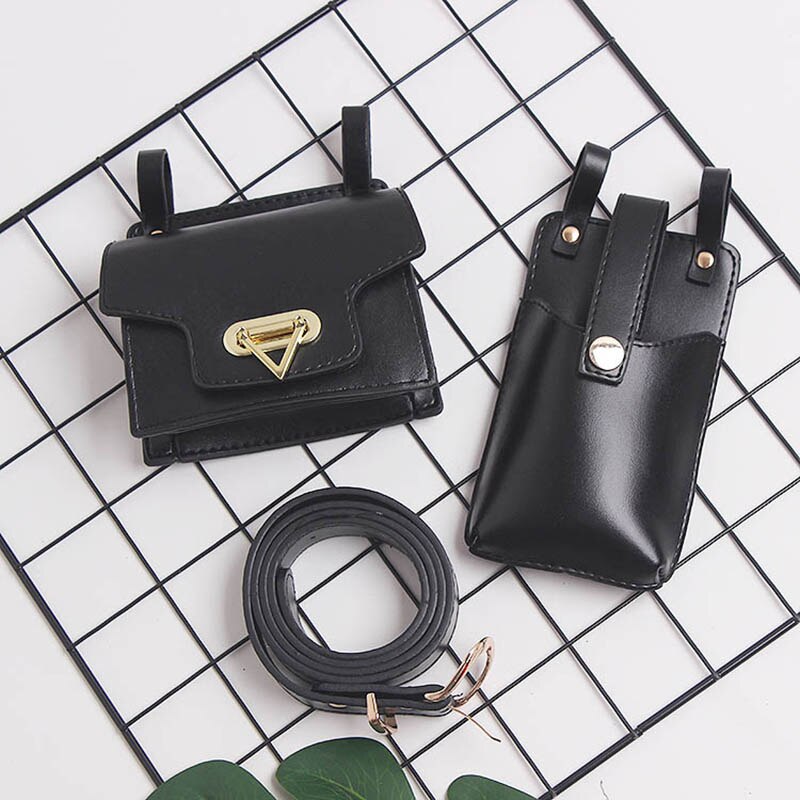 Multiple Pockets Leather Adjustable Strap Compact Belt Bag - Image 3