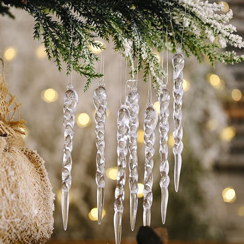 12Pcs Christmas Tree Decoration Artificial Icicles - Image 0