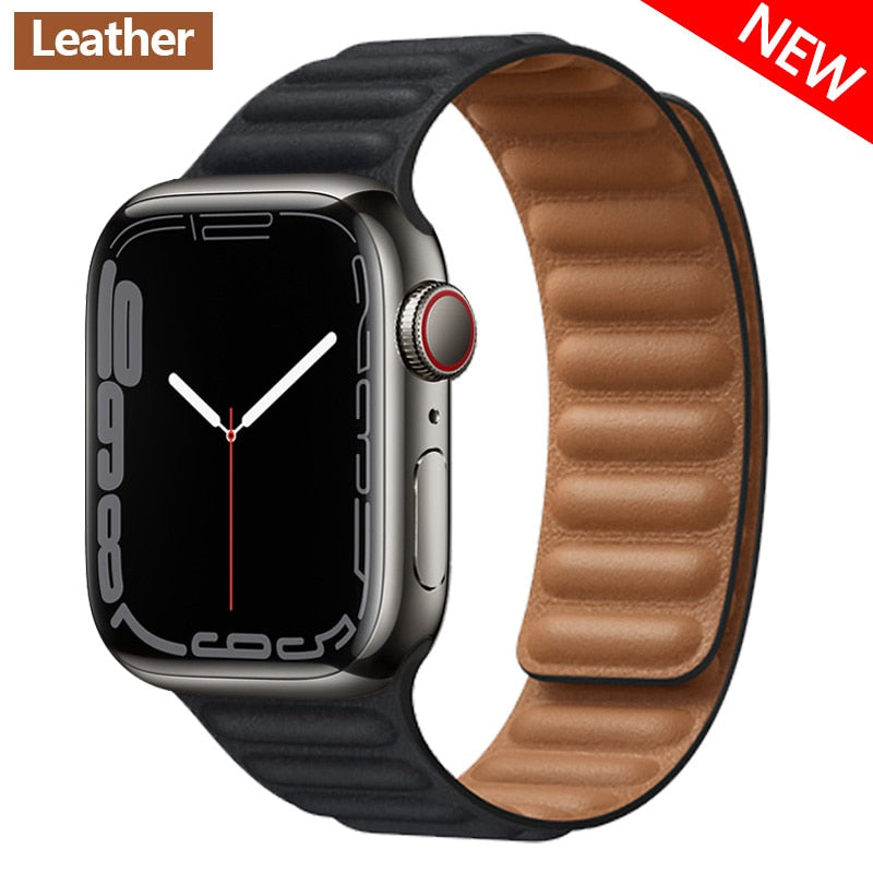 Magnetic Strap Leather Smart Watch Band - Image 4