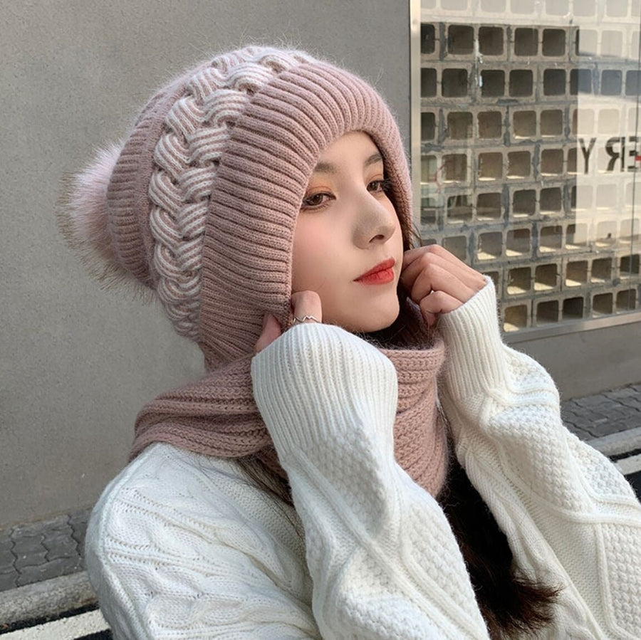 2in1 Wool Winter Scarf Hat - Image 4