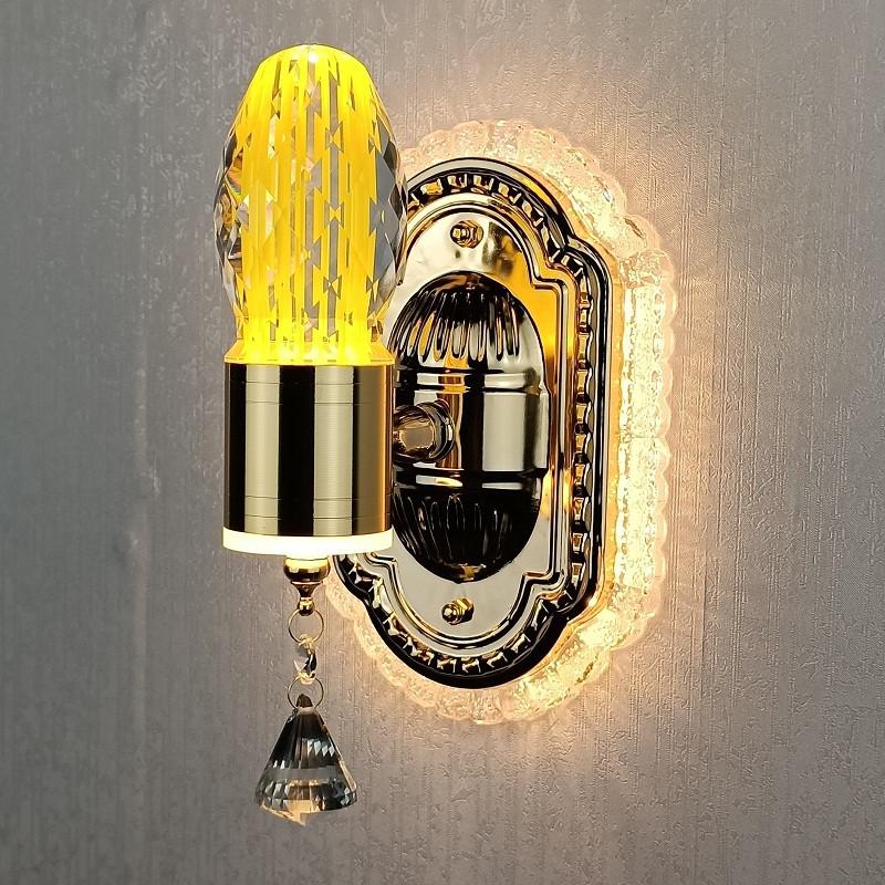 Elegant Crystal Flower Dimming Wall Lamp - Image 1