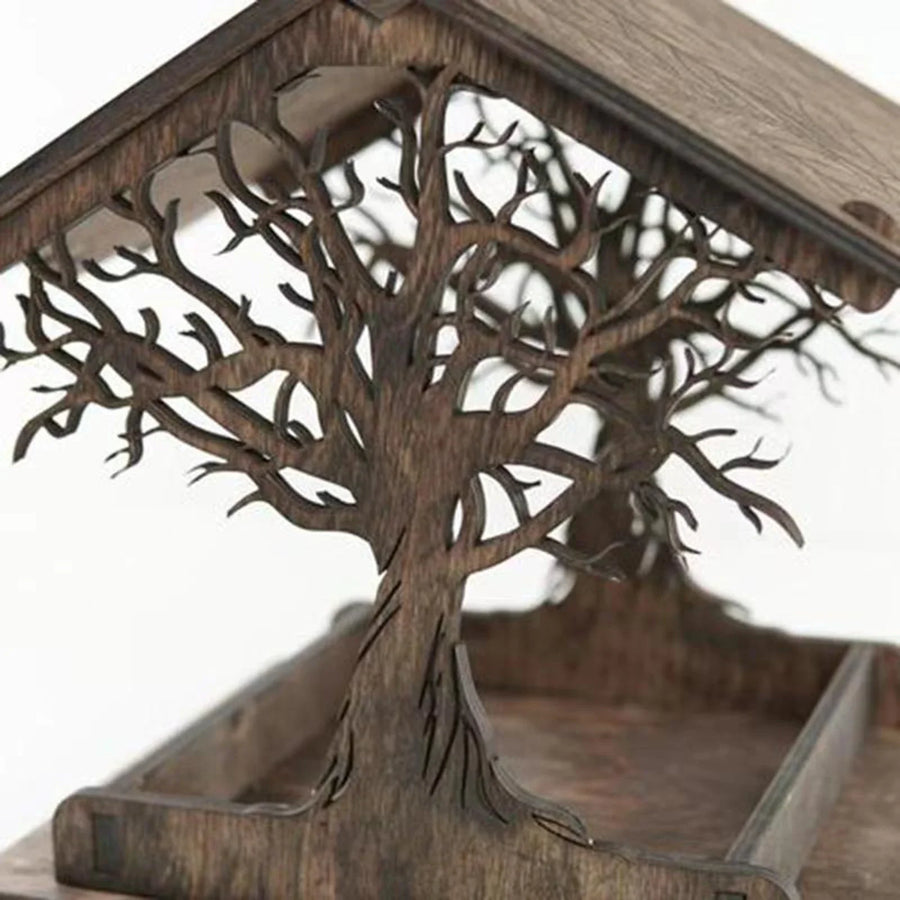Rustic Treehouse Wooden Bird Feeder - Image 1