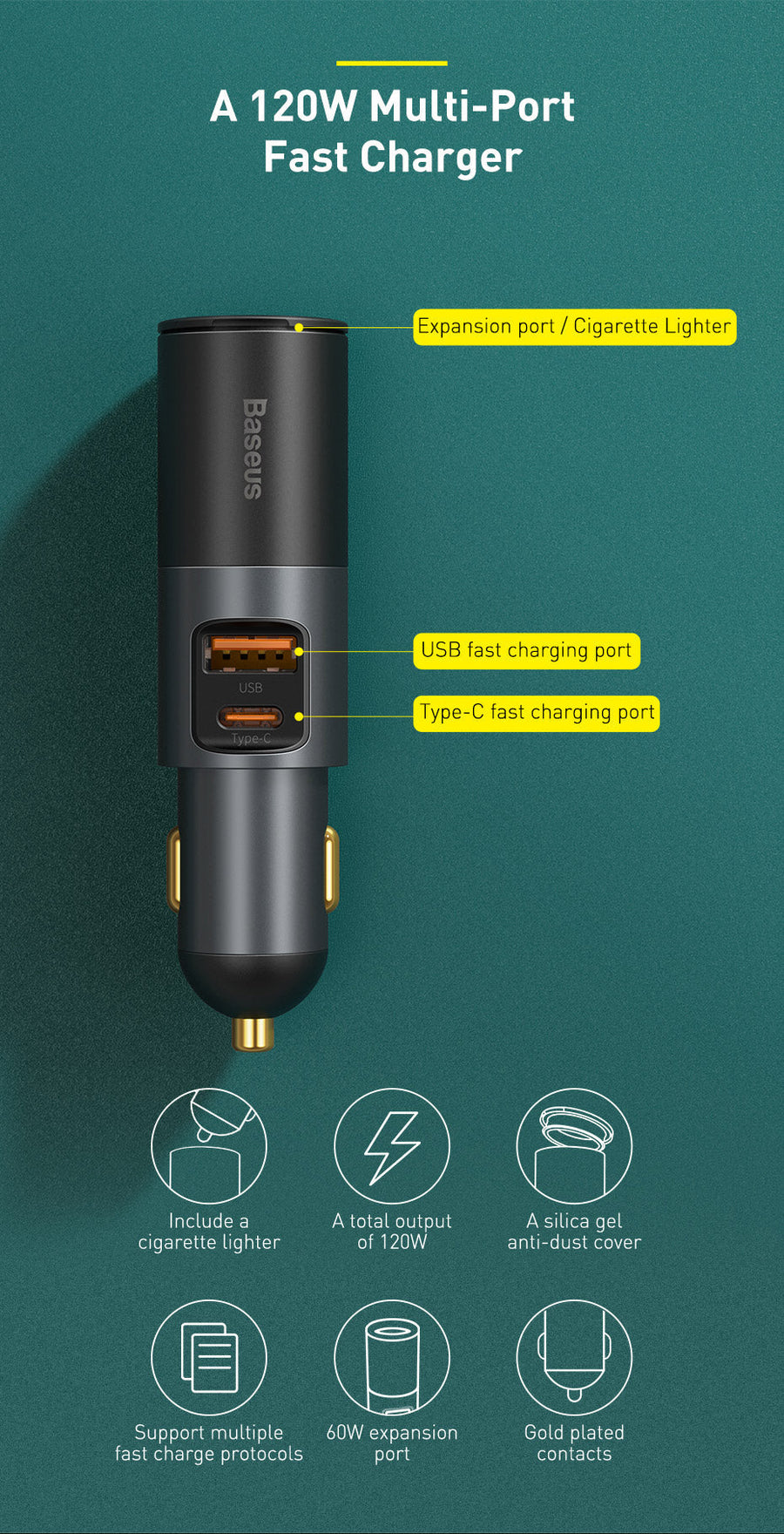 Multi-Port Smart Chip Car Fast Charger - Image 8