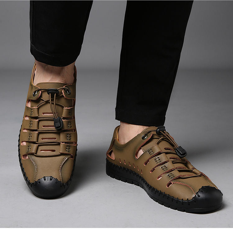 Casual Beach Flexible Leather Sandal - Image 8