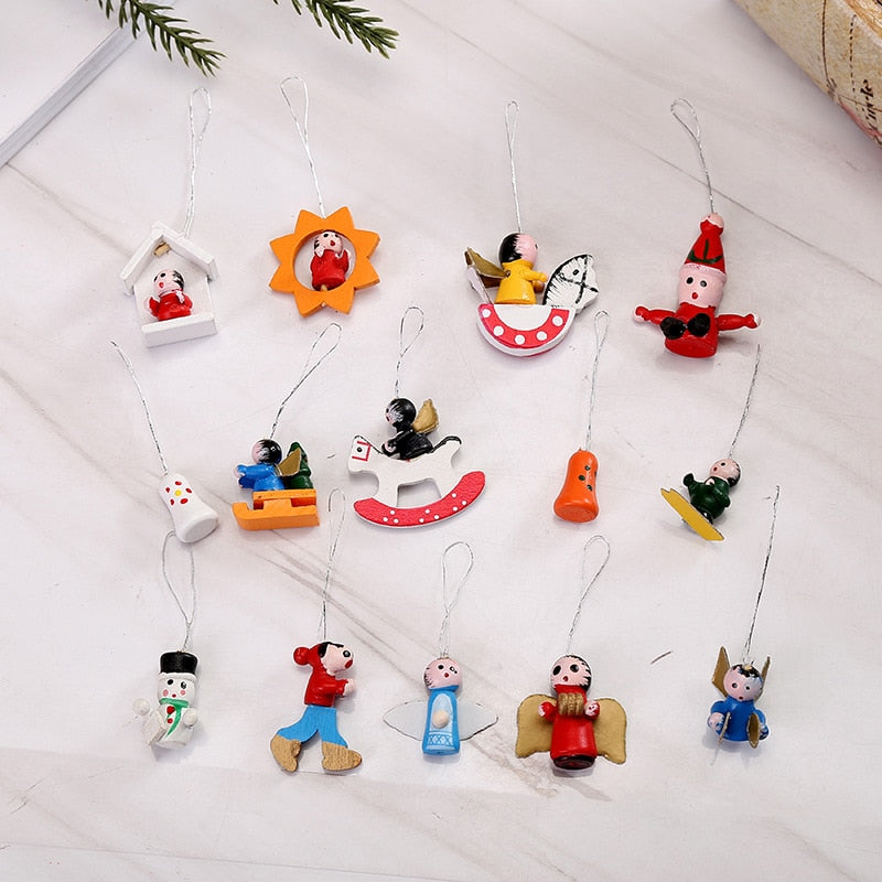 48pcs Santa's Runners Wooden Decoration Set - Image 2