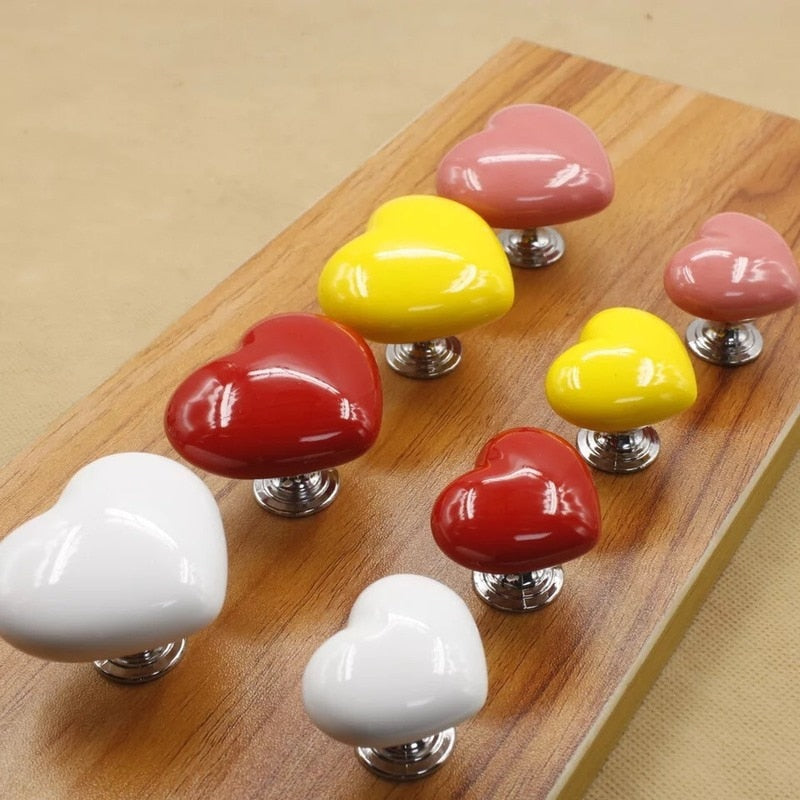 Ceramic Heart Door Cabinet Handle - Image 0