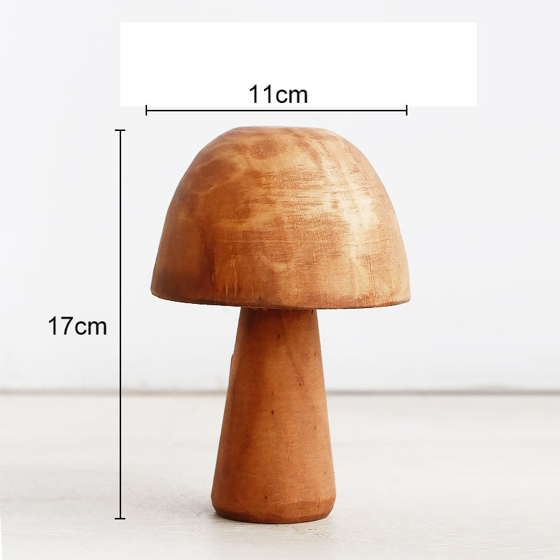 Mushroom Solid Wood Sculpture Home Decor - Image 11