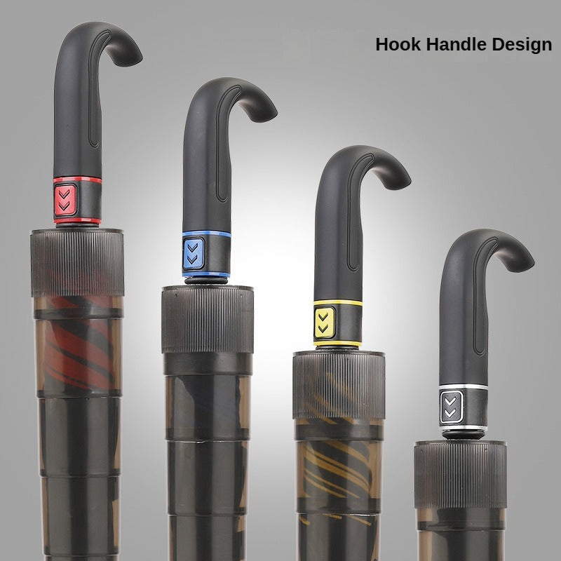 Heavy-Duty Curved Handle Rain Umbrella - Image 1