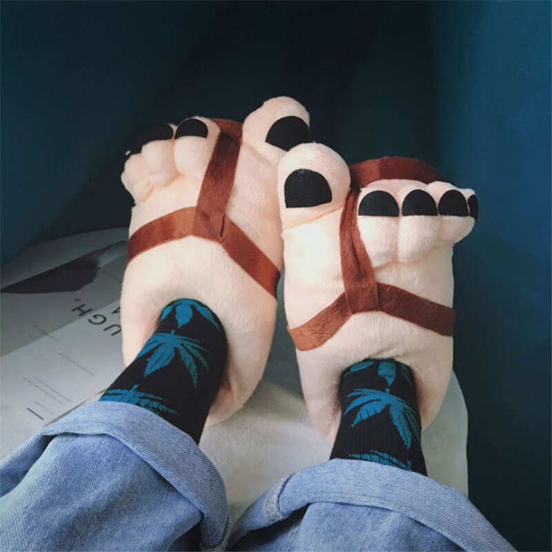 Funny Giant Foot Plush Winter Oversized Slipper - Image 5