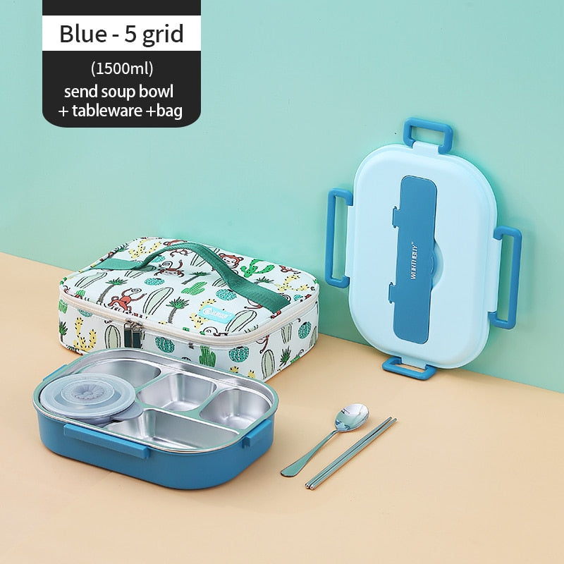 Stainless Steel Multi Compartment Kids Lunch Box - Image 2