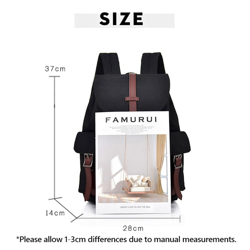 Canvas Unisex Large Capacity Retro Backpack - Image 8