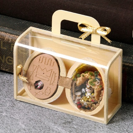 Handmade Wooden Miniature Walnut Dollhouse - Image 2