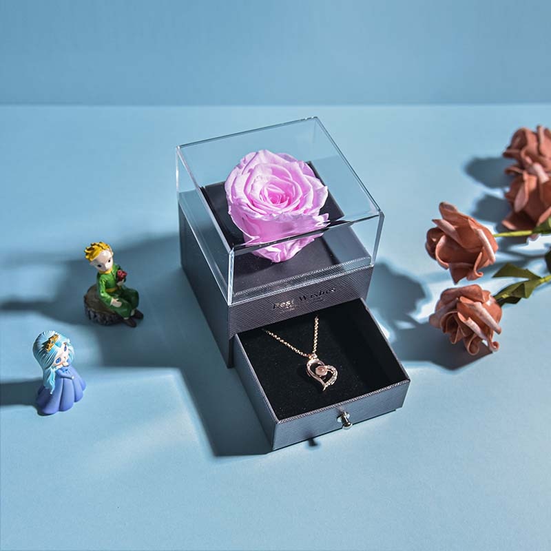 Natural Eternal Rose Necklace Jewelry Box - Image 6