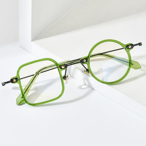 Irregular Shape Geeky Titanium Eyeglasses - Image 0