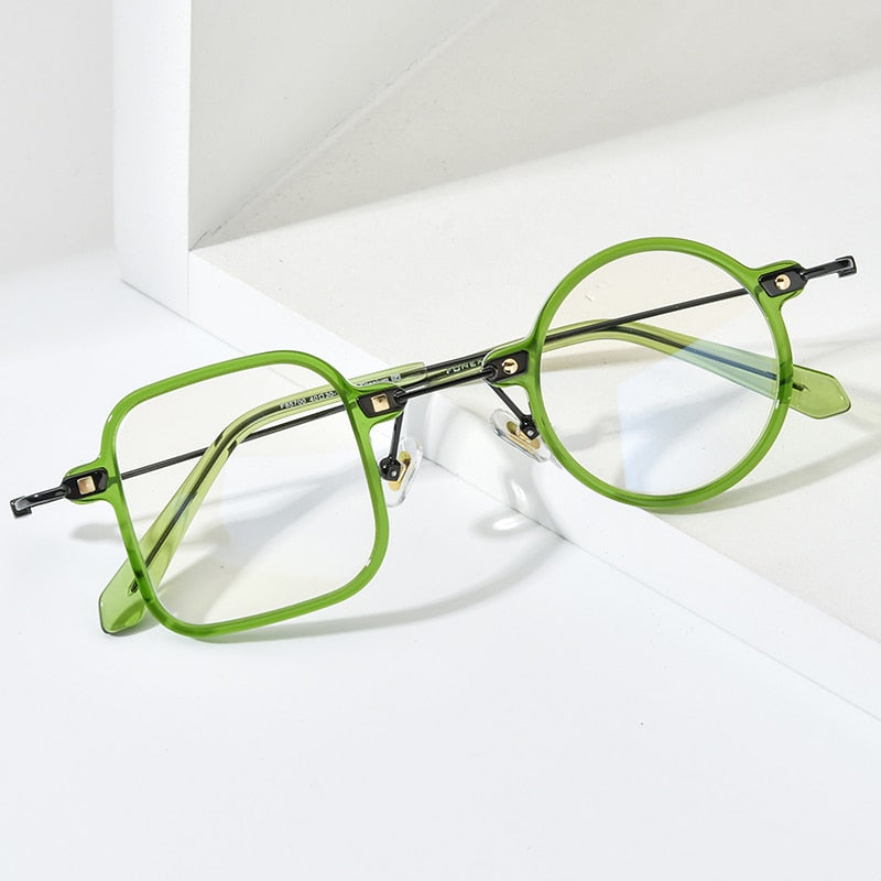 Irregular Shape Geeky Titanium Eyeglasses - Image 0