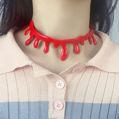 Fake Blood Drip Halloween Necklaces - Image 0