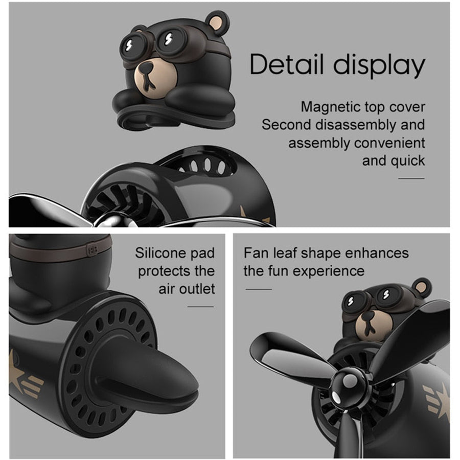 Bear Pilot Rotating Car Air Freshener - Image 3