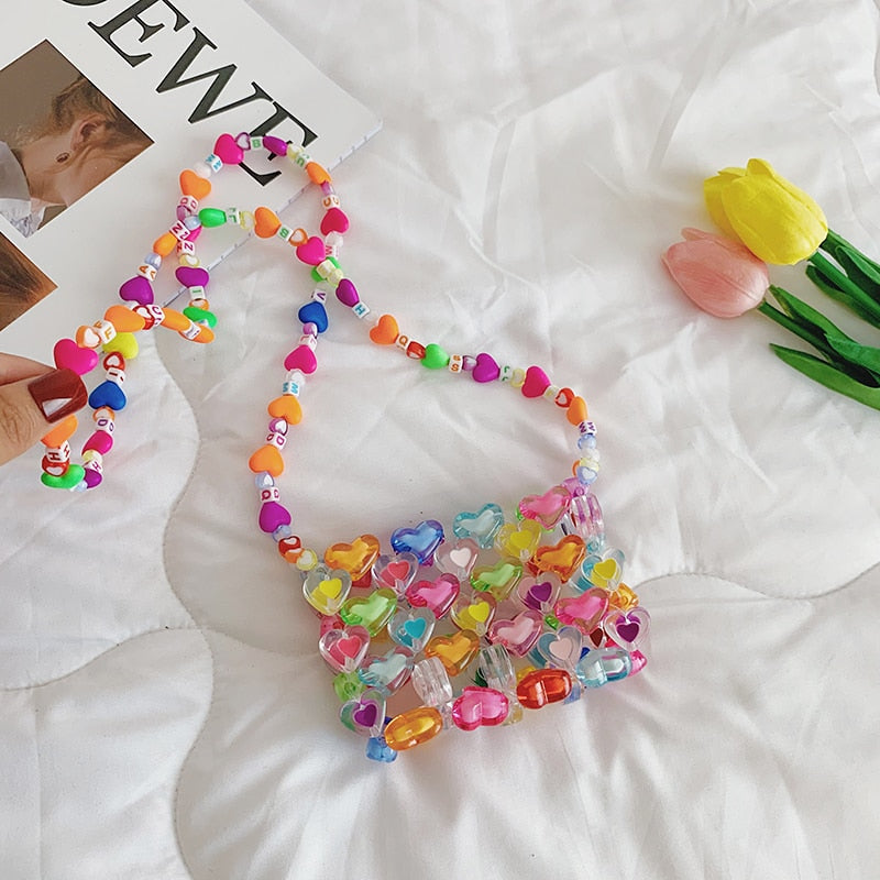 Love Beaded Hearts Colorful Mini Handbags - Image 1