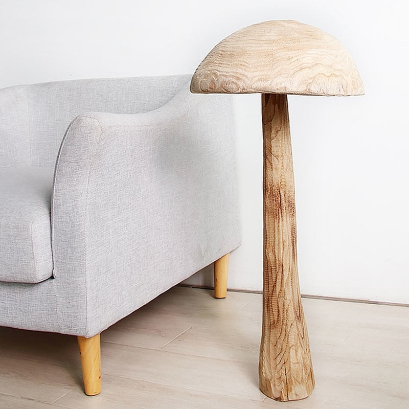 Mushroom Solid Wood Sculpture Home Decor - Image 1