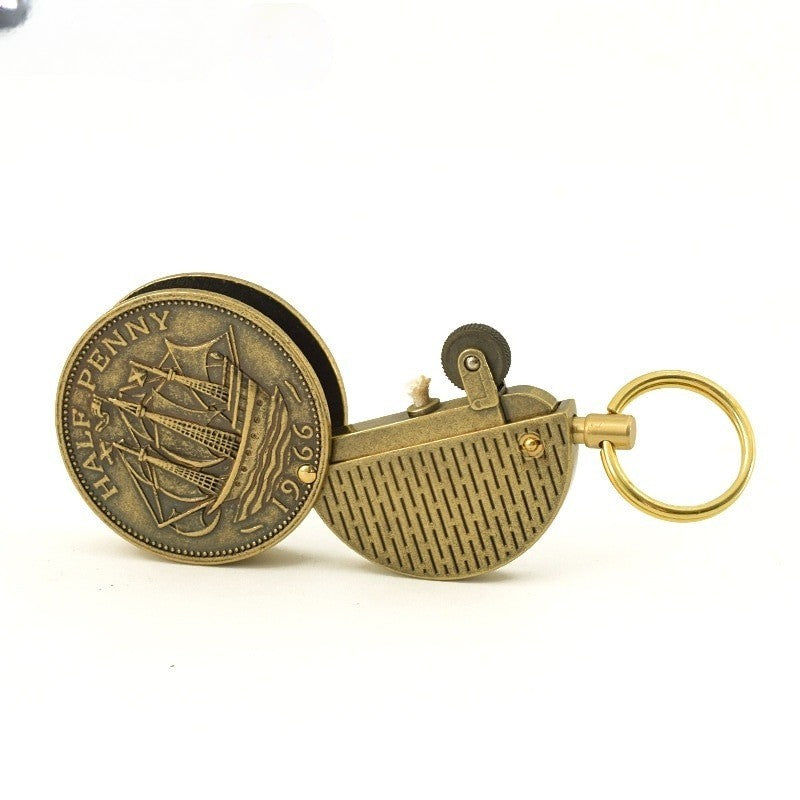 Coin Keychain Flame Kerosene Lighter - Image 3