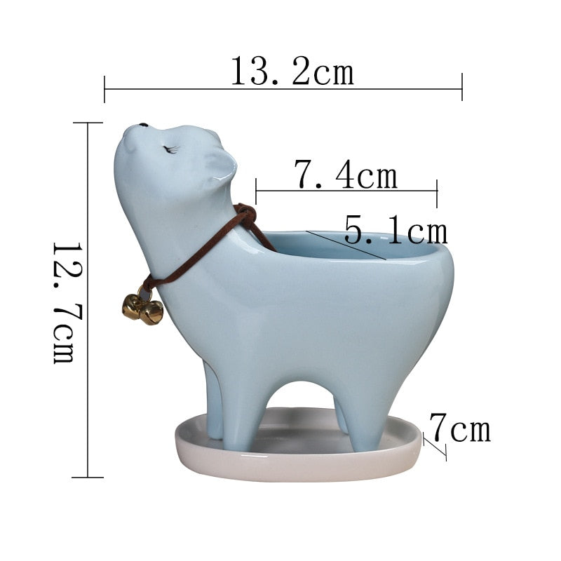 Rising Cat Ceramic Flower Pot - Image 8