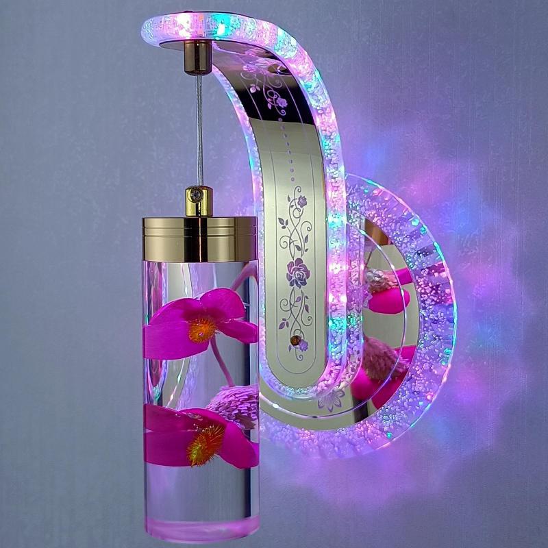 Elegant Crystal Flower Dimming Wall Lamp - Image 9
