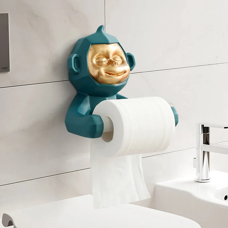 Happy Monkey Resin Toilet Paper Holder - Image 2