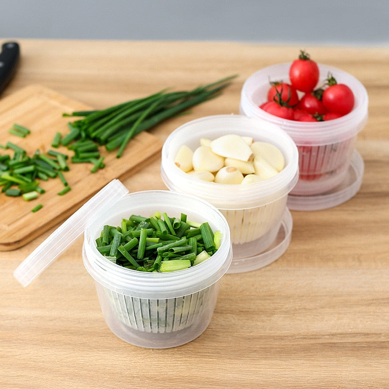 Vegetable Fresh-Keeping Drainer Mini Container - Image 9