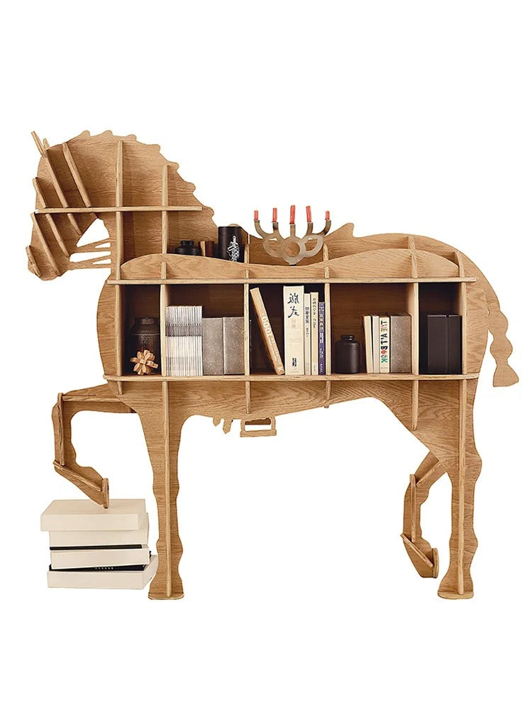 Horse-Shaped Wooden Decorative Bookshelf - Image 4