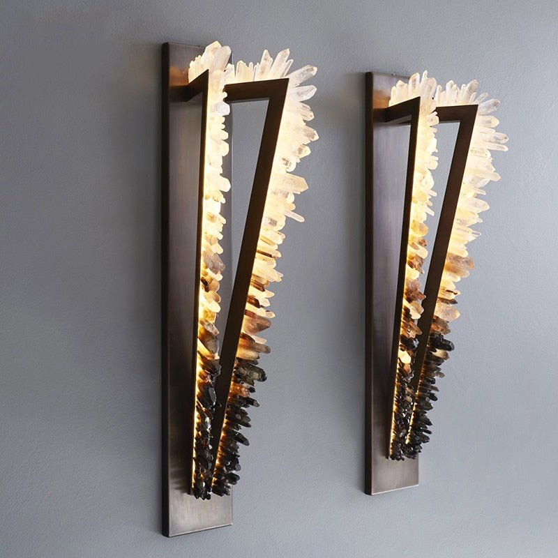 Modern Elegant Crystal Stone Led Wall Lamp - Image 0