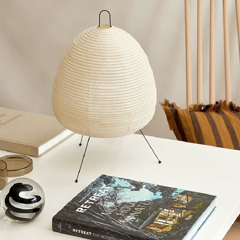 Modern Japanese Paper Lantern Table Lamp - Image 4