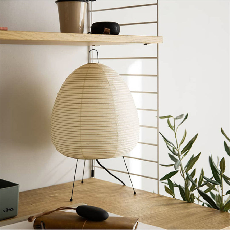 Modern Japanese Paper Lantern Table Lamp - Image 3