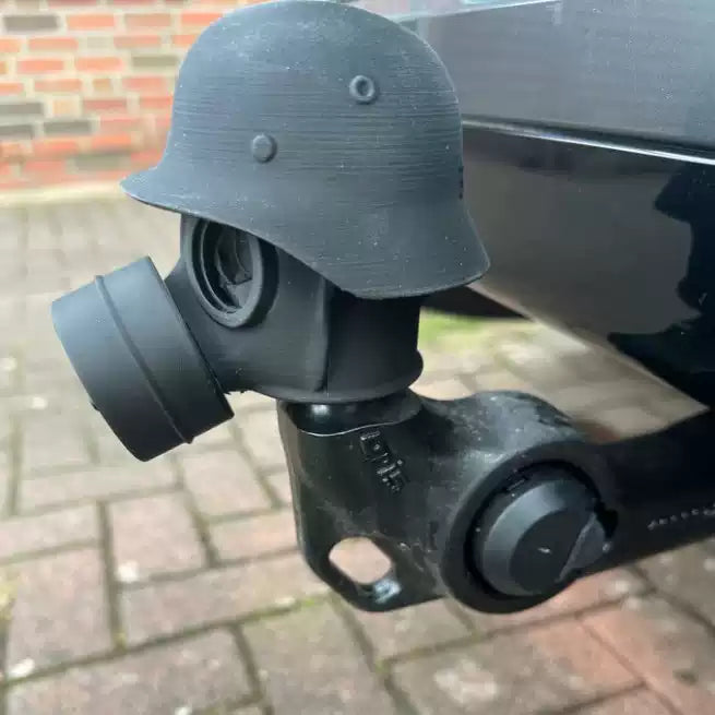 Black Gas Mask Helmet Trailer Hitch Cover - Image 2
