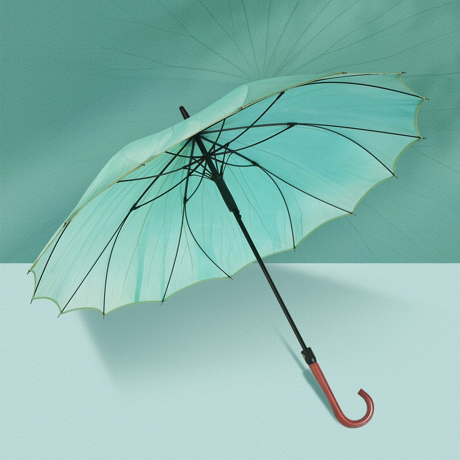 Lotus Bloom Long-Handle Rain Umbrella