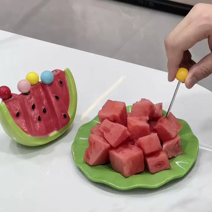 Watermelon Fruit Bite Sticks Fork Set - Image 5