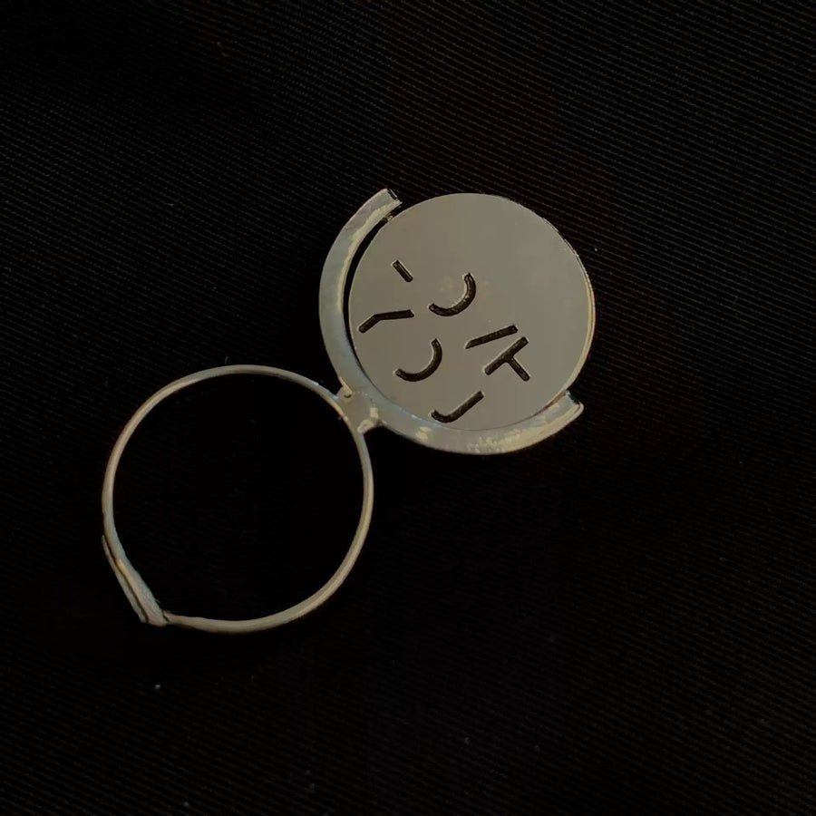 Rotating Disc I Love You Couple Ring - Image 6