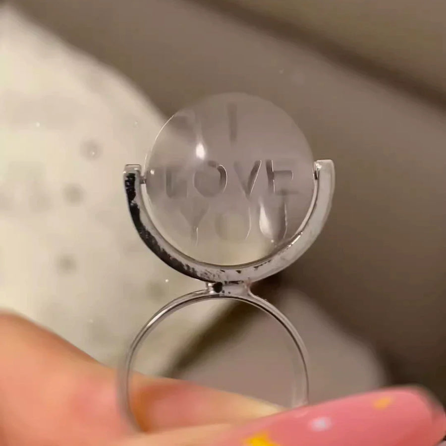 Rotating Disc I Love You Couple Ring - Image 3