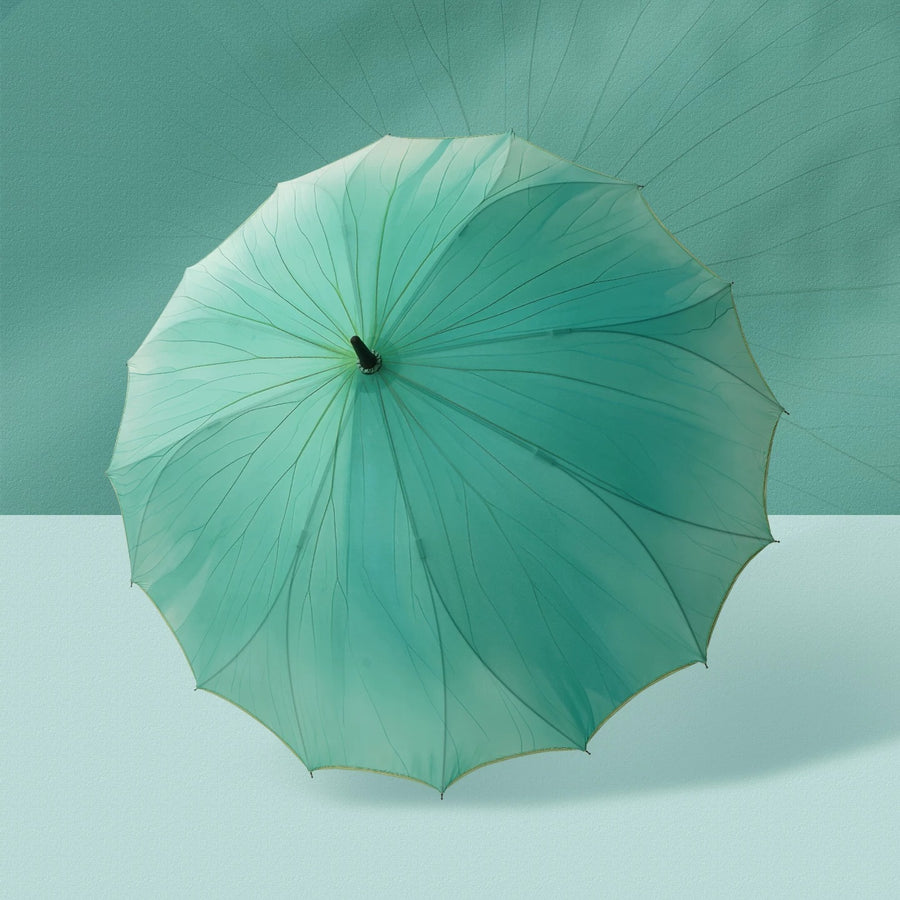 Lotus Bloom Long-Handle Rain Umbrella