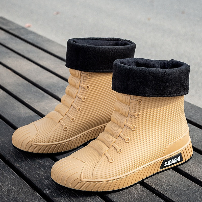 Rain Rider Slip-On Rubber Stylish Waterproof Boots - Image 7
