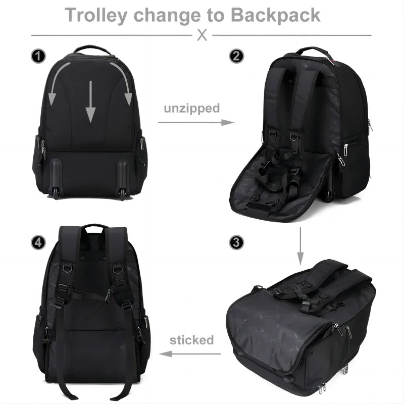 Large Capacity Comfortable Business Travel Trolley Backpack - Image 2