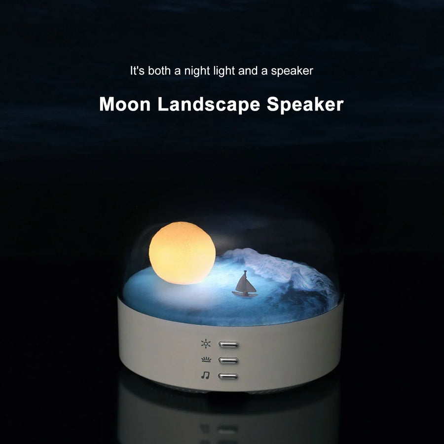 3D Mysterious Moon LED Night Light Speaker - Image 2