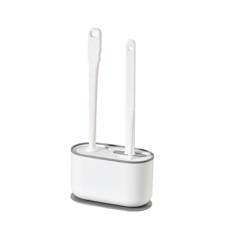 Wall-Mounted Toilet Cleaner Drainer Brush Set - Image 9