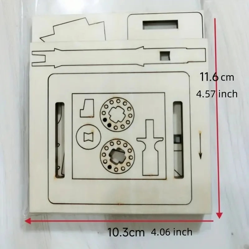 DIY Wooden Hand-Cranked Animation Machine Desktop Decor Kit - Image 2